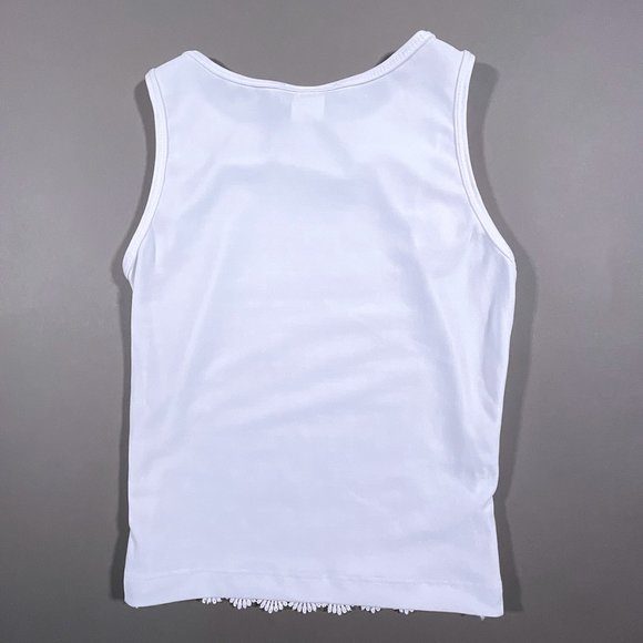Song's Fashion Tank Top White with Sparkles‎ and Crochet Design Size Small - Picture 2 of 7